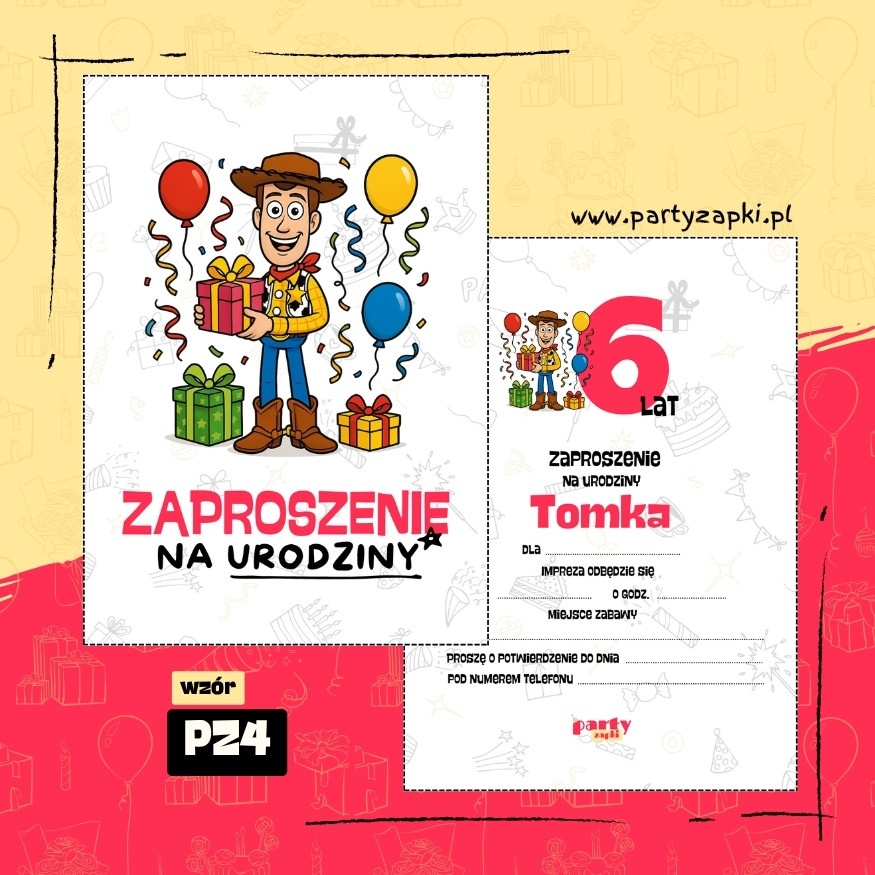 chudy toy story zaproszenie na urodziny 06 pz4