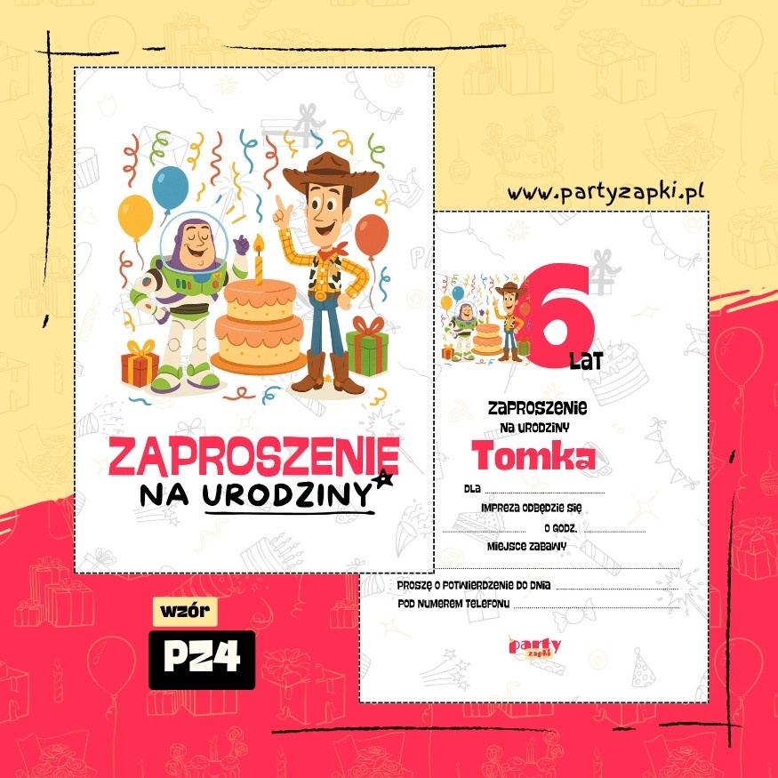 chudy toy story zaproszenie na urodziny 07 pz4