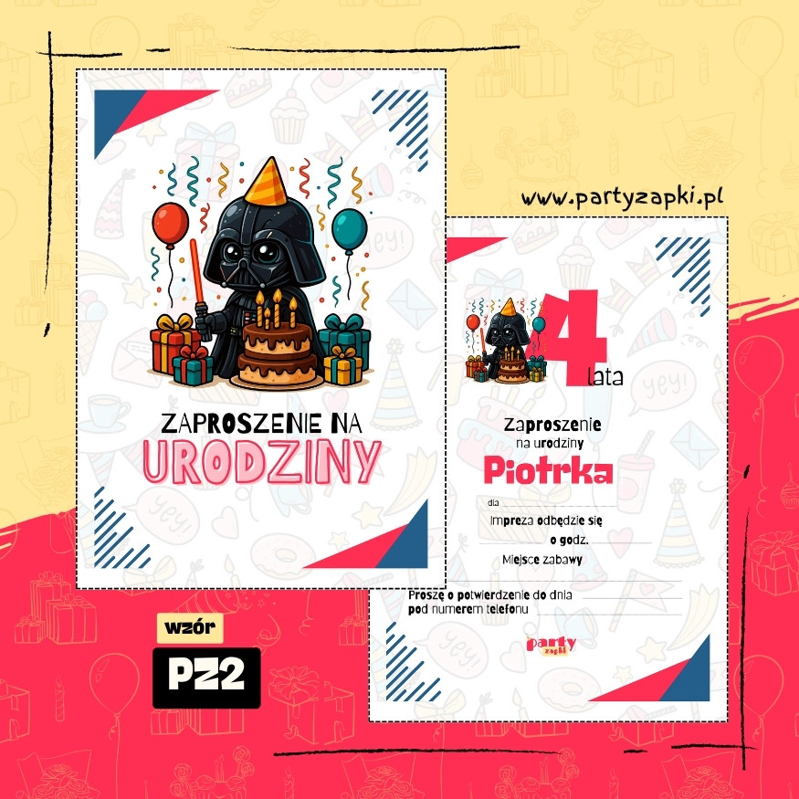 darth vader gwiezdne wojny zaproszenie na urodziny 01 pz2
