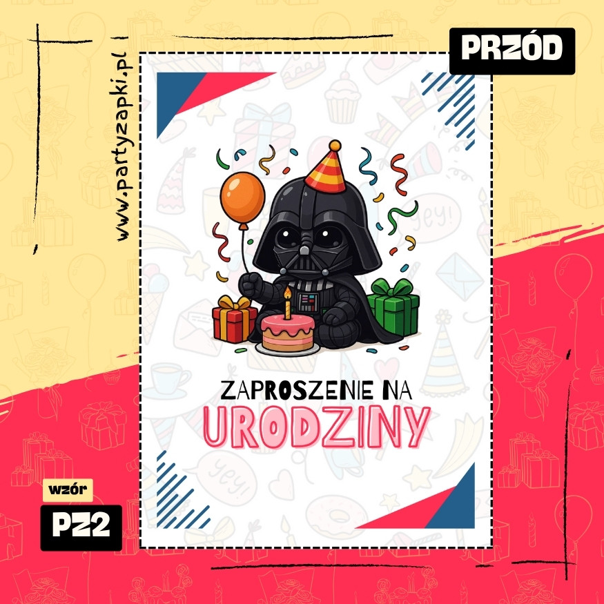 darth vader gwiezdne wojny zaproszenie na urodziny 01 pz2 przod