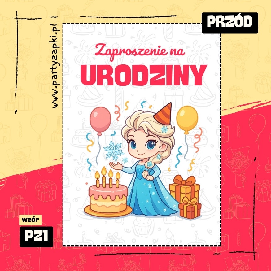elsa kraina lodu zaproszenie na urodziny 01 pz1 przod