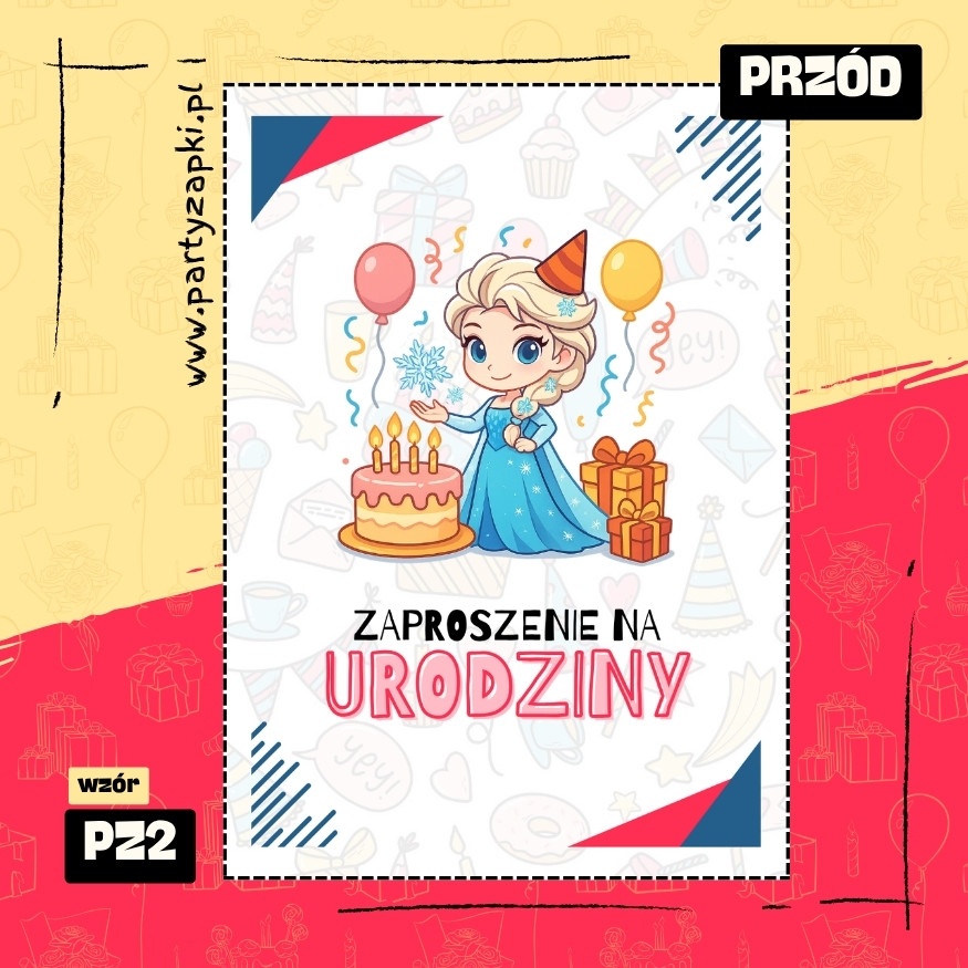 elsa kraina lodu zaproszenie na urodziny 01 pz2 przod