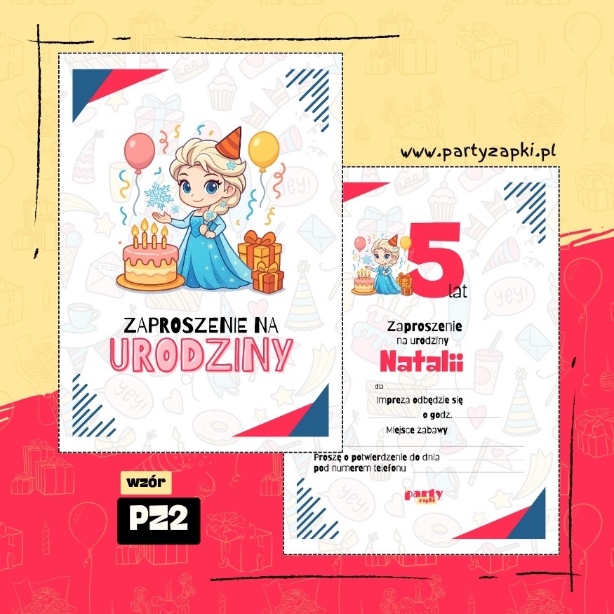 elsa kraina lodu zaproszenie na urodziny 01 pz2