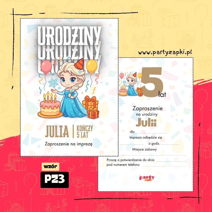 elsa kraina lodu zaproszenie na urodziny 01 pz3