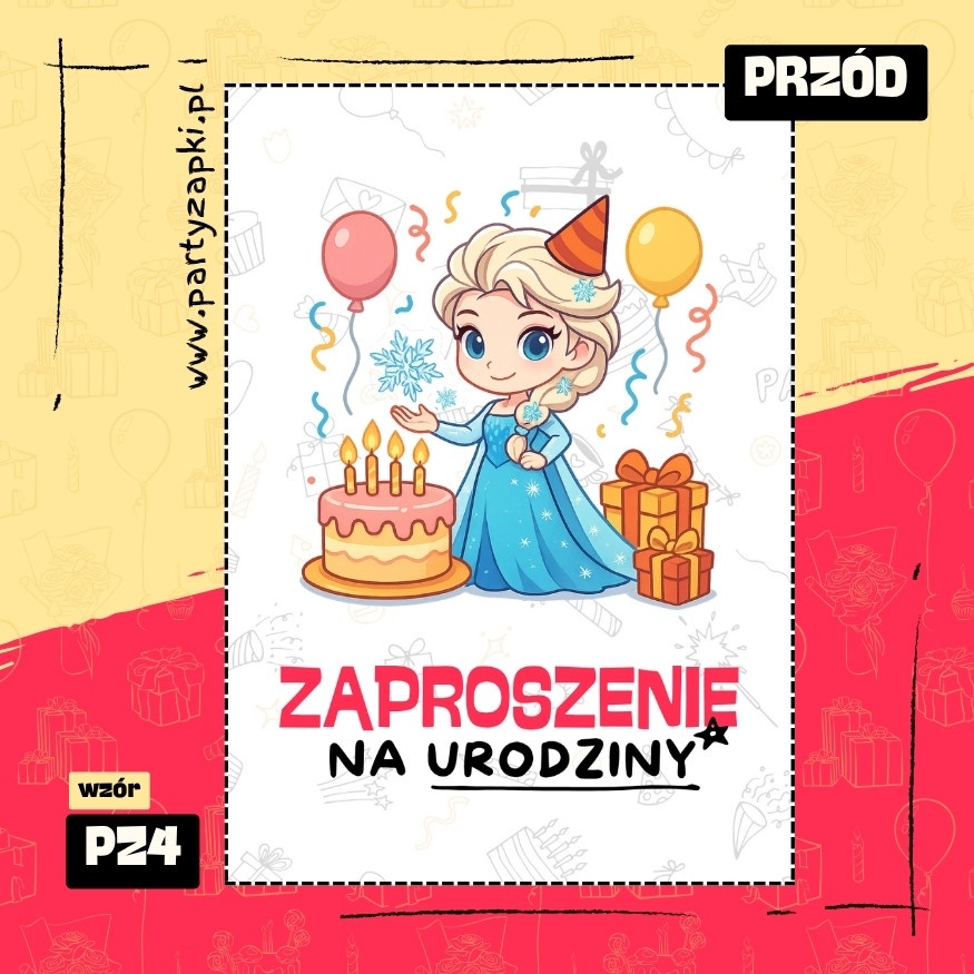 elsa kraina lodu zaproszenie na urodziny 01 pz4 przod