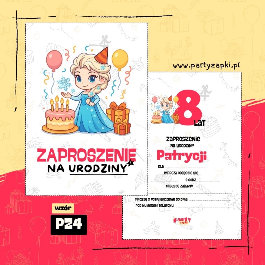 elsa kraina lodu zaproszenie na urodziny 01 pz4