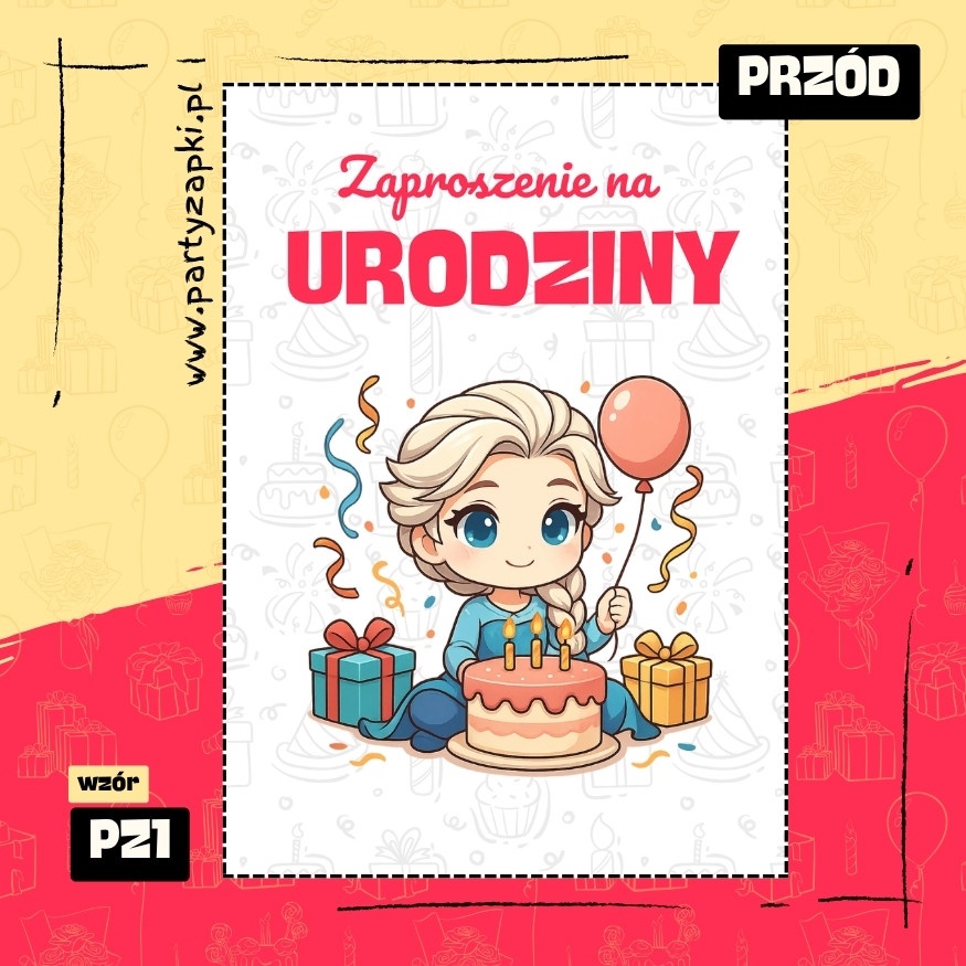 elsa kraina lodu zaproszenie na urodziny 01 pz1 przod