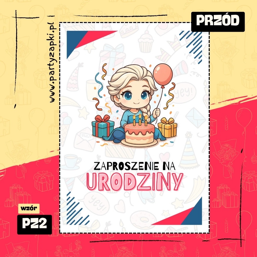 elsa kraina lodu zaproszenie na urodziny 01 pz2 przod