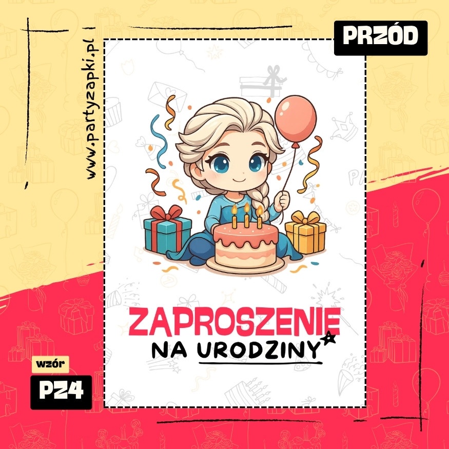 elsa kraina lodu zaproszenie na urodziny 01 pz4 przod