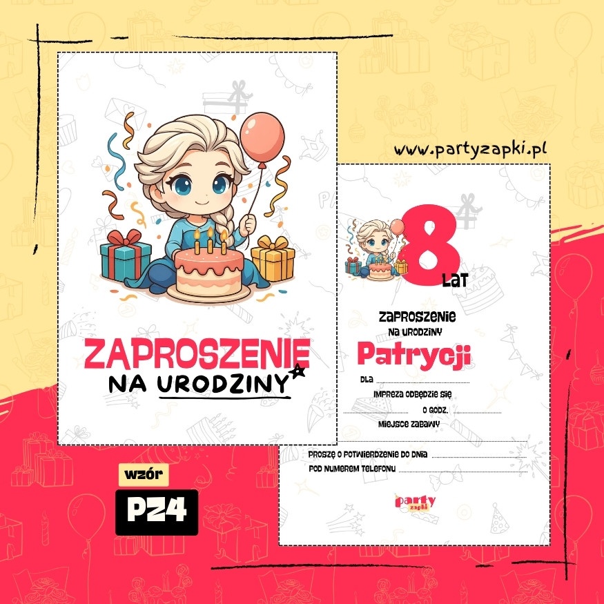 elsa kraina lodu zaproszenie na urodziny 04 pz4