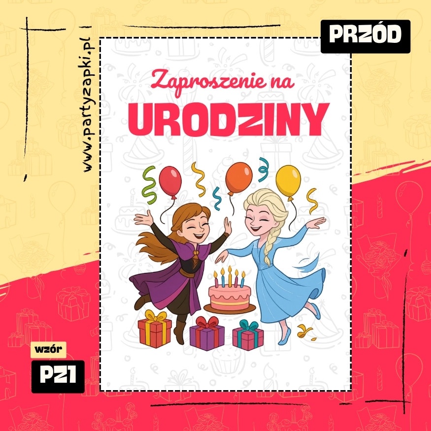 elsa kraina lodu zaproszenie na urodziny 01 pz1 przod
