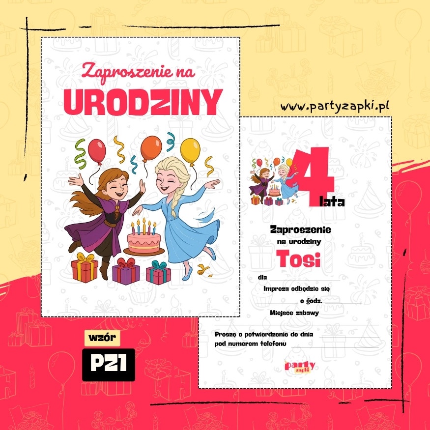 elsa kraina lodu zaproszenie na urodziny 05 pz1