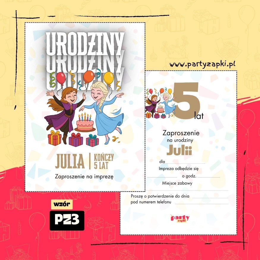 elsa kraina lodu zaproszenie na urodziny 05 pz3