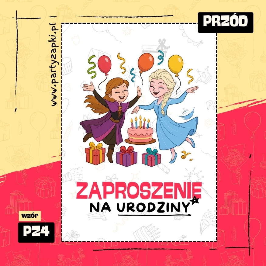 elsa kraina lodu zaproszenie na urodziny 01 pz4 przod