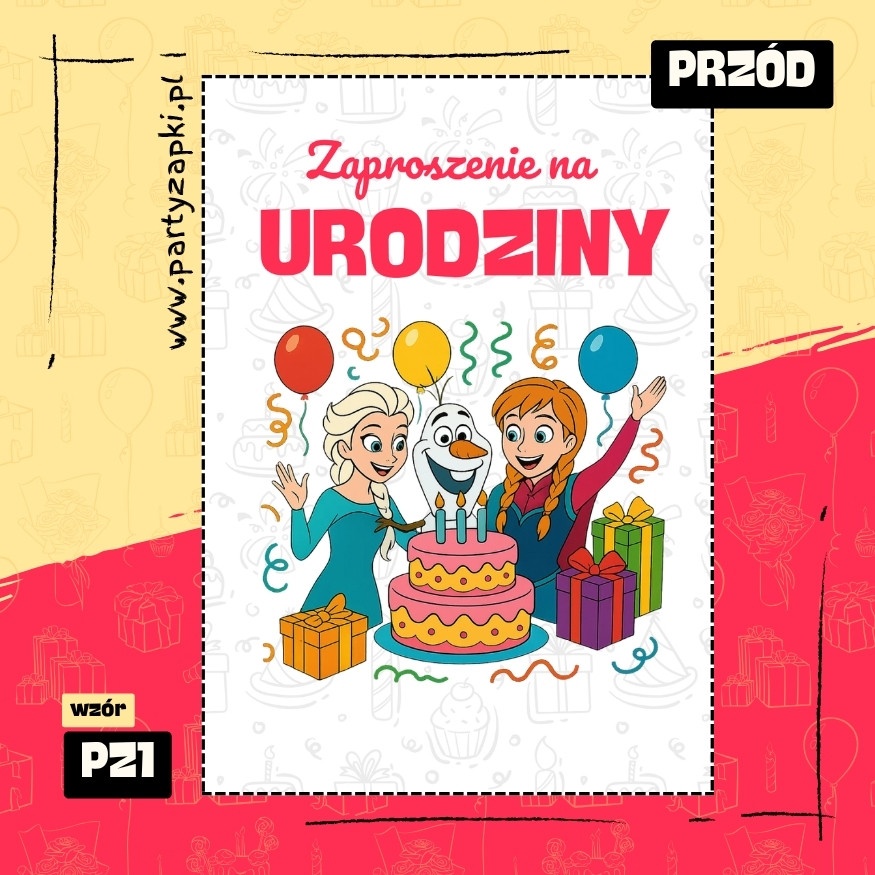 elsa kraina lodu zaproszenie na urodziny 01 pz1 przod