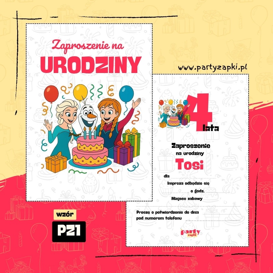elsa kraina lodu zaproszenie na urodziny 06 pz1