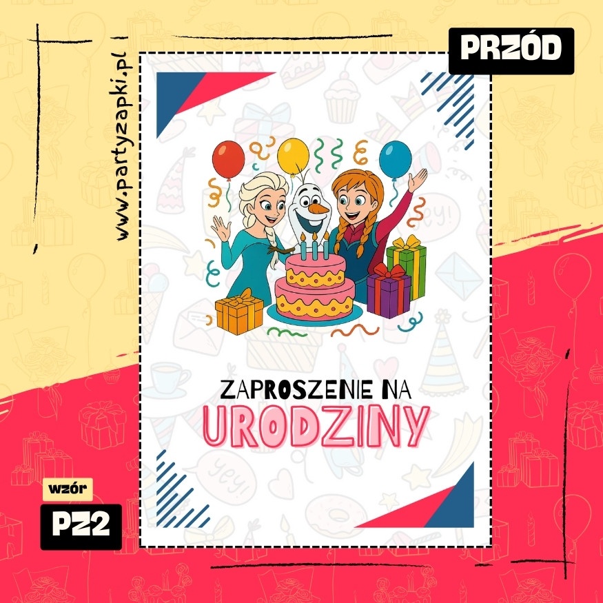 elsa kraina lodu zaproszenie na urodziny 01 pz2 przod