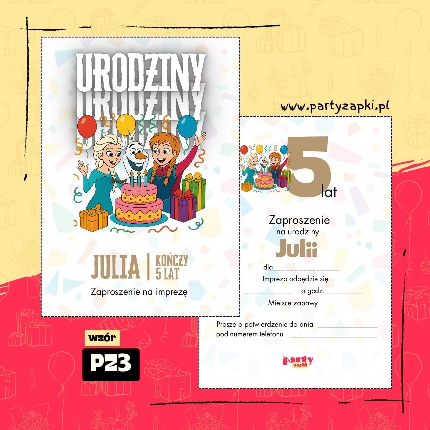 elsa kraina lodu zaproszenie na urodziny 06 pz3