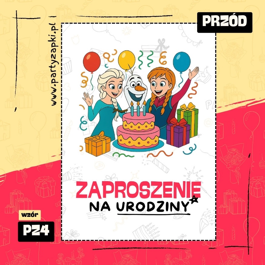 elsa kraina lodu zaproszenie na urodziny 01 pz4 przod