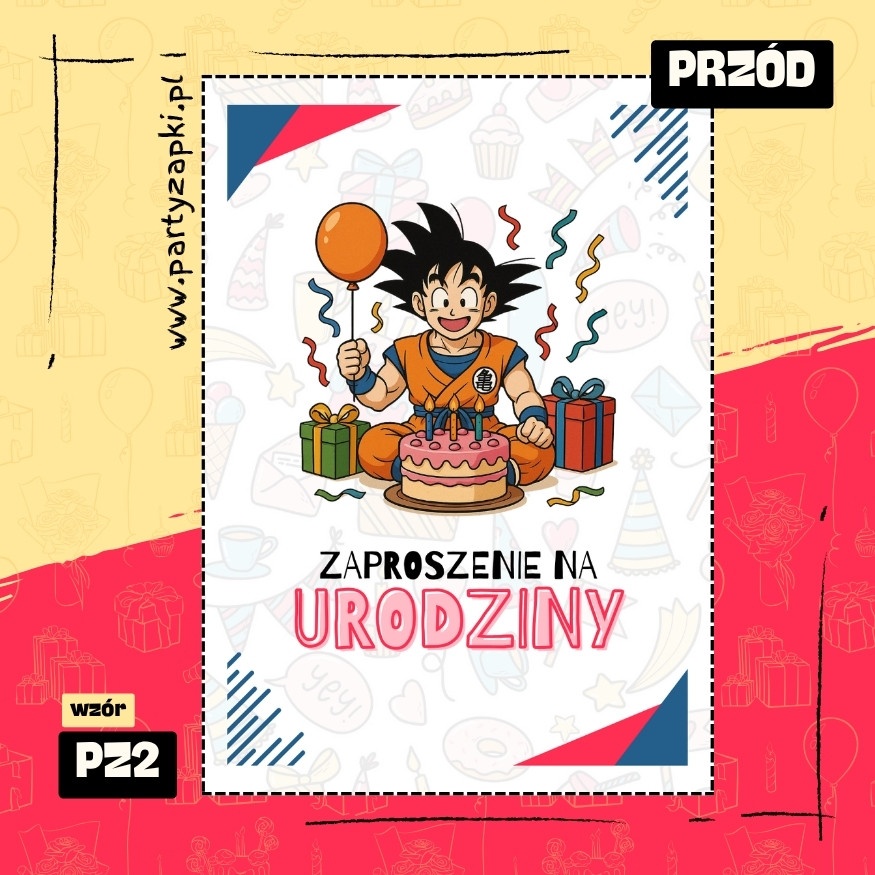 goku dragon ball zaproszenie na urodziny 05 pz2 przod