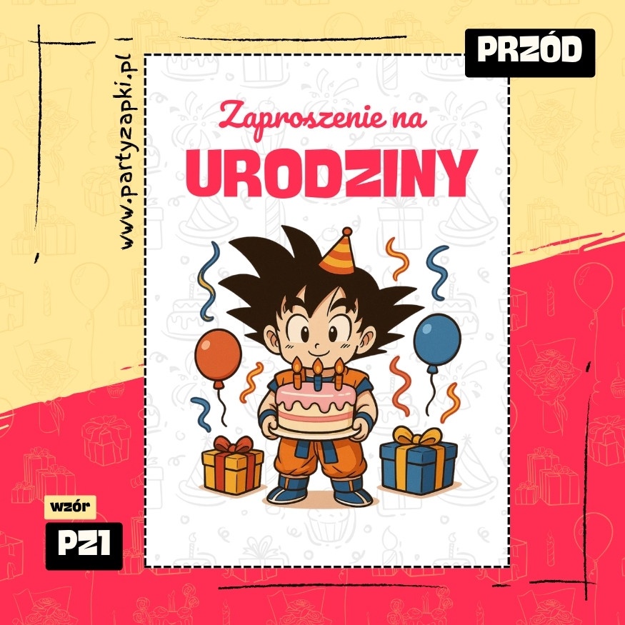 goku dragon ball zaproszenie na urodziny 07 pz1 przod