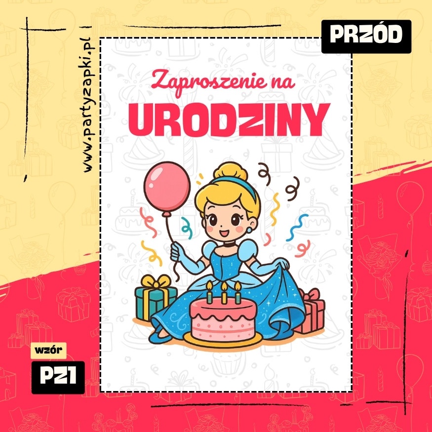 kopciuszek zaproszenie na urodziny 04 pz1 przod