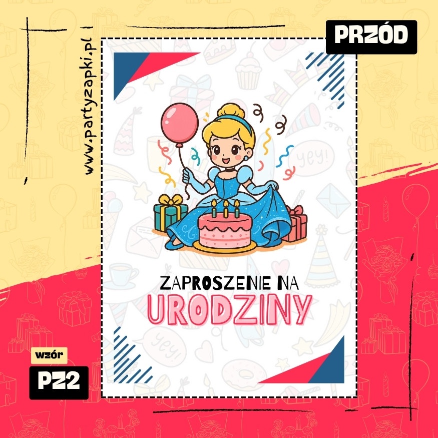 kopciuszek zaproszenie na urodziny 04 pz2 przod