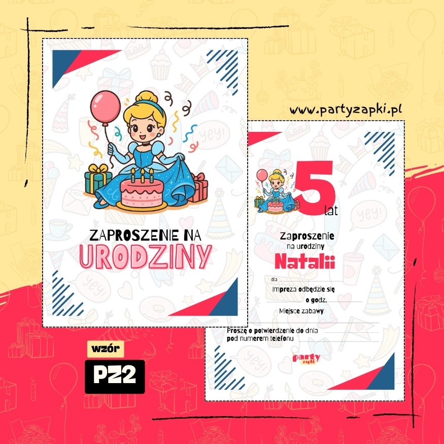 kopciuszek zaproszenie na urodziny 04 pz2