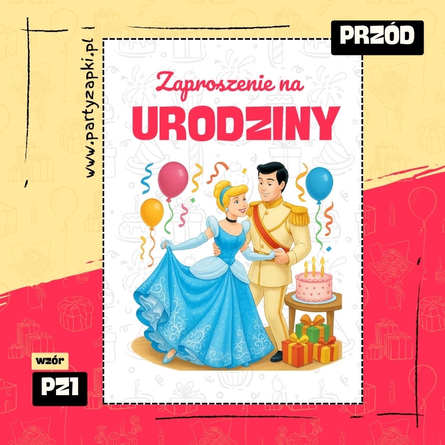 kopciuszek zaproszenie na urodziny 05 pz1 przod