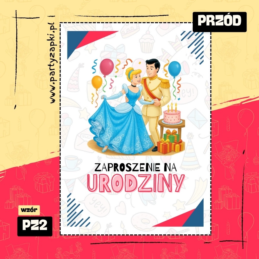 kopciuszek zaproszenie na urodziny 05 pz2 przod
