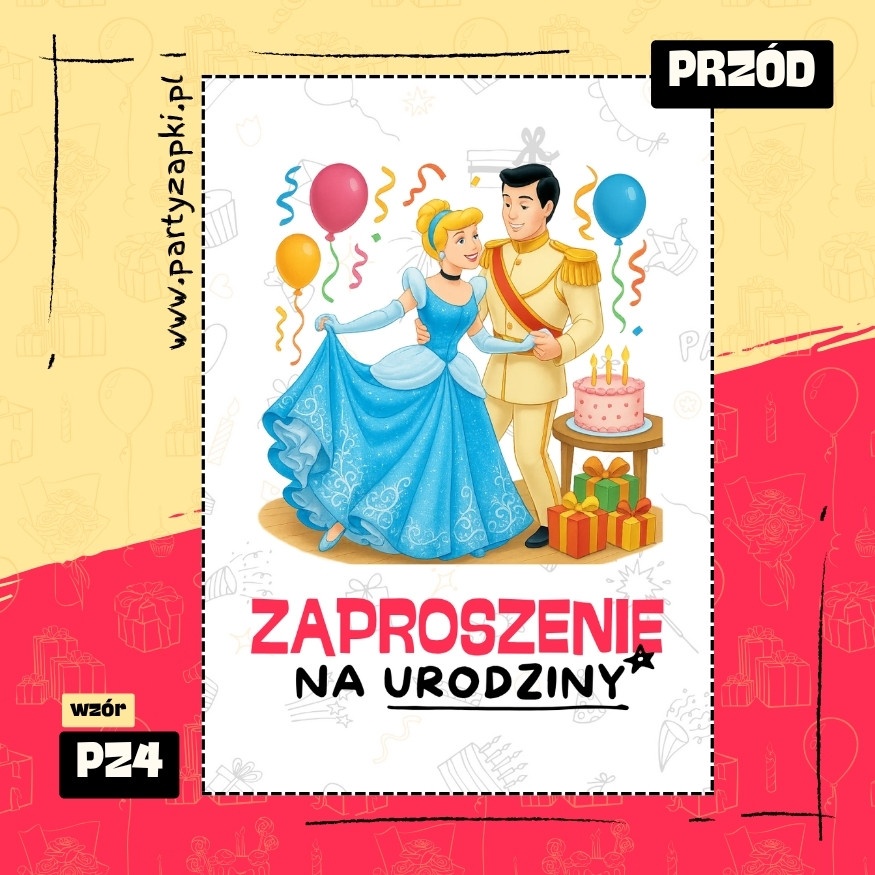 kopciuszek zaproszenie na urodziny 05 pz4 przod