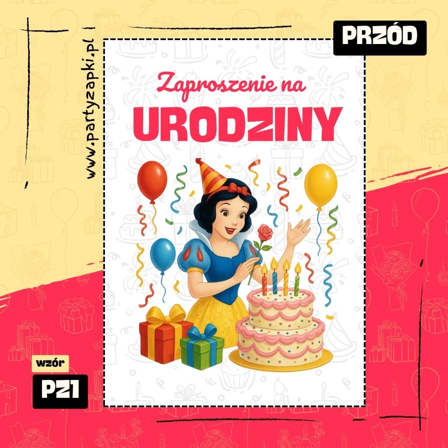 krolewna sniezka zaproszenie na urodziny 01 pz1 przod