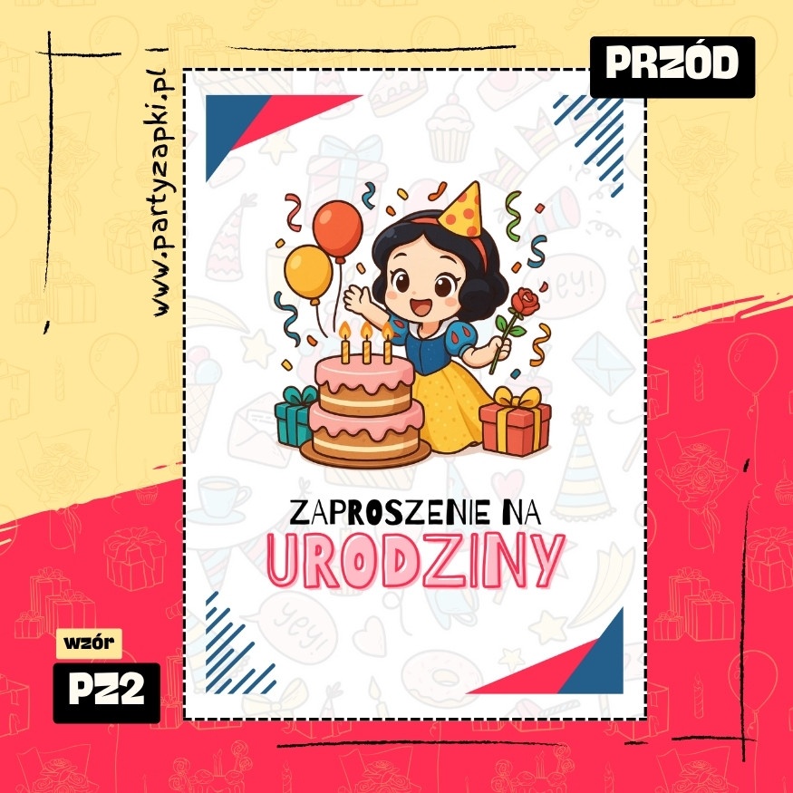 krolewna sniezka zaproszenie na urodziny 01 pz2 przod