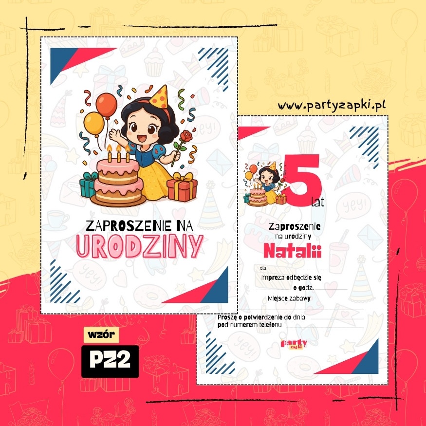 krolewna sniezka zaproszenie na urodziny 02 pz2