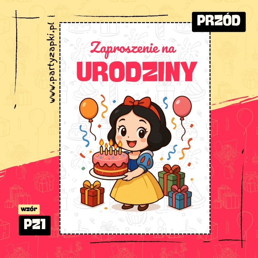 krolewna sniezka zaproszenie na urodziny 01 pz1 przod