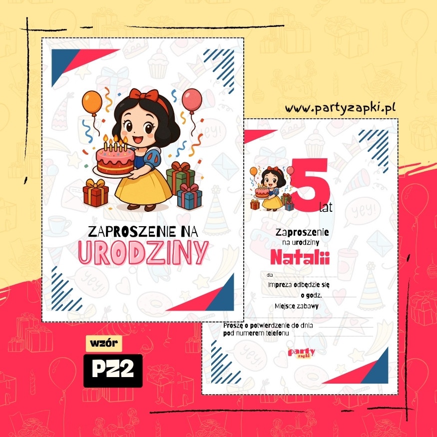 krolewna sniezka zaproszenie na urodziny 03 pz2