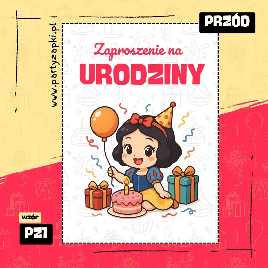 krolewna sniezka zaproszenie na urodziny 01 pz1 przod