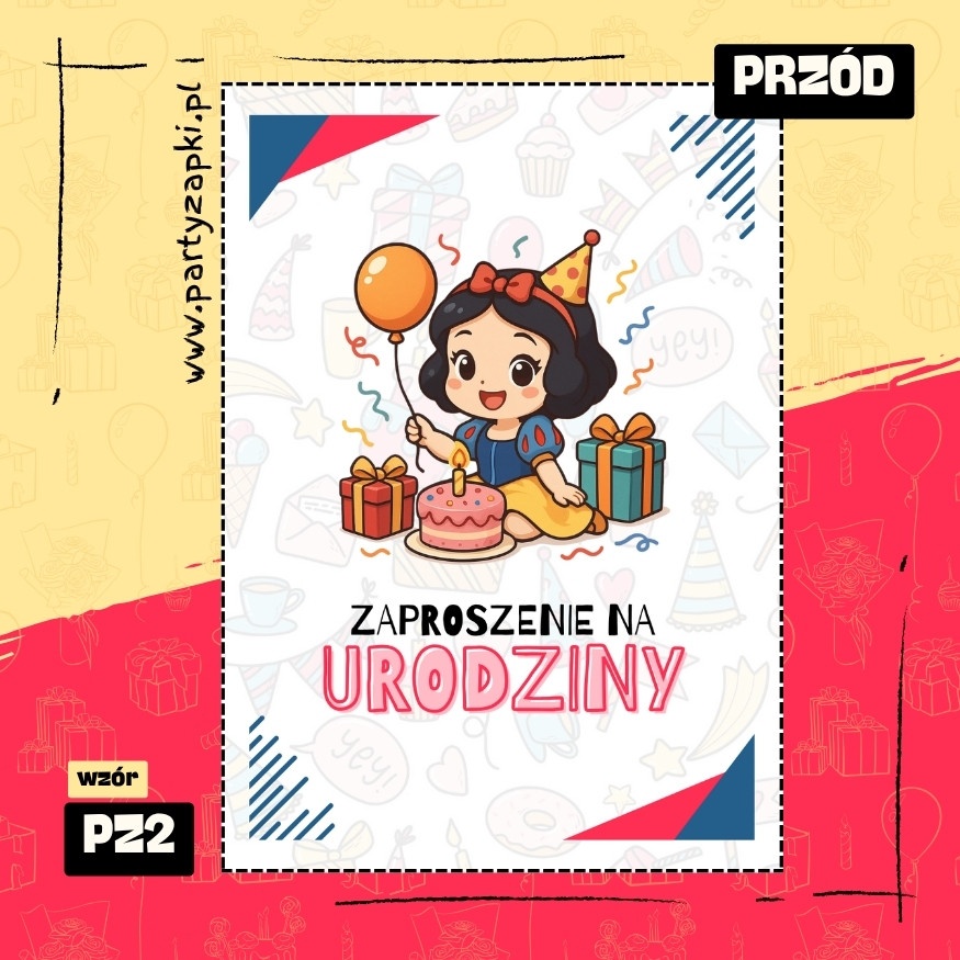 krolewna sniezka zaproszenie na urodziny 01 pz2 przod