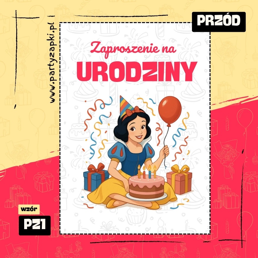 krolewna sniezka zaproszenie na urodziny 01 pz1 przod