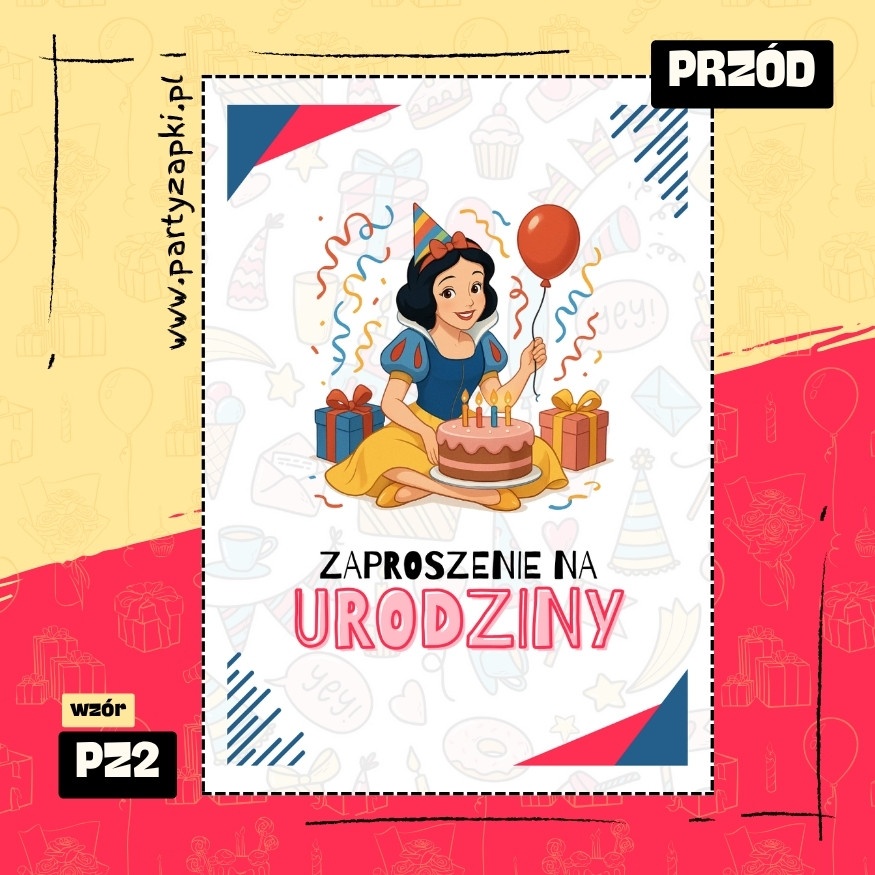 krolewna sniezka zaproszenie na urodziny 01 pz2 przod