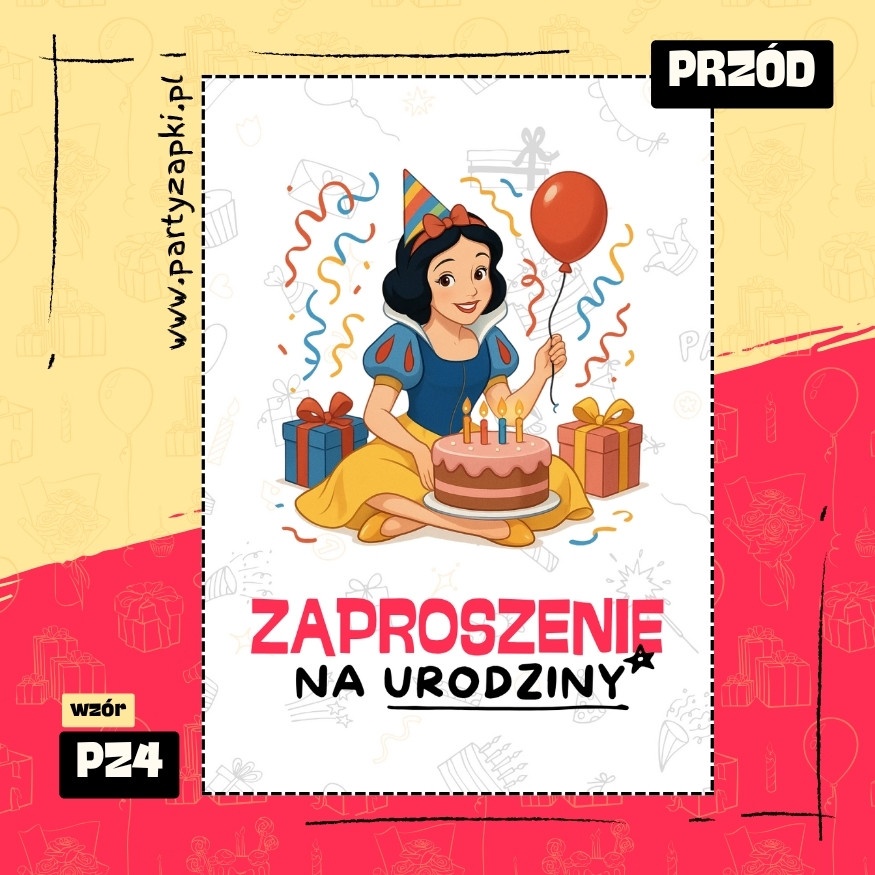 krolewna sniezka zaproszenie na urodziny 01 pz4 przod