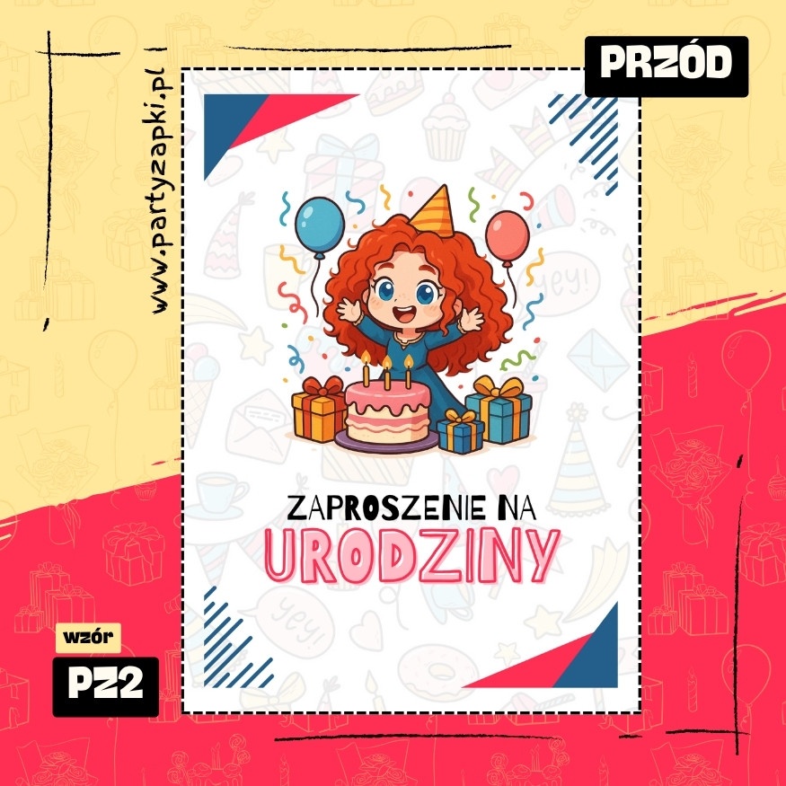 merida waleczna zaproszenie na urodziny 01 pz2 przod