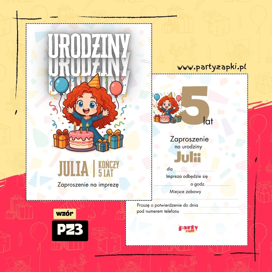 merida waleczna zaproszenie na urodziny 02 pz3