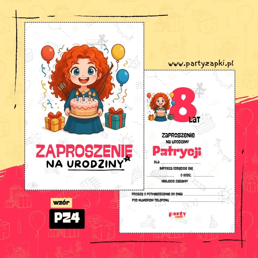 merida waleczna zaproszenie na urodziny 03 pz4