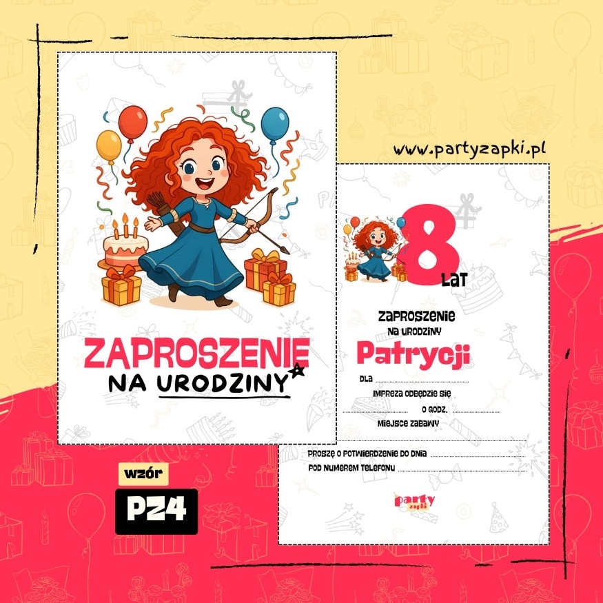 merida waleczna zaproszenie na urodziny 06 pz4
