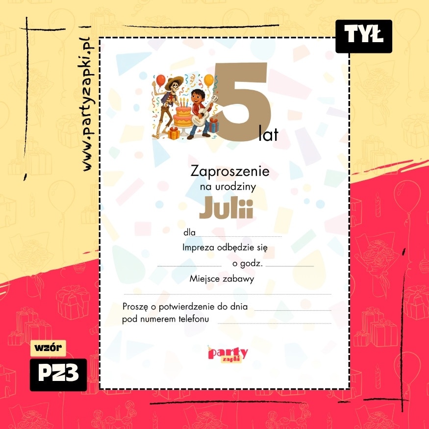 miguel coco zaproszenie na urodziny 01 pz3 tyl