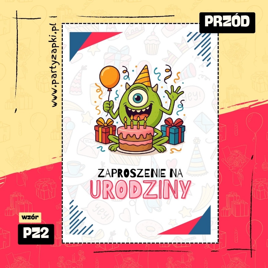 mike wazowski potwory i spolka zaproszenie na urodziny 01 pz2 przod