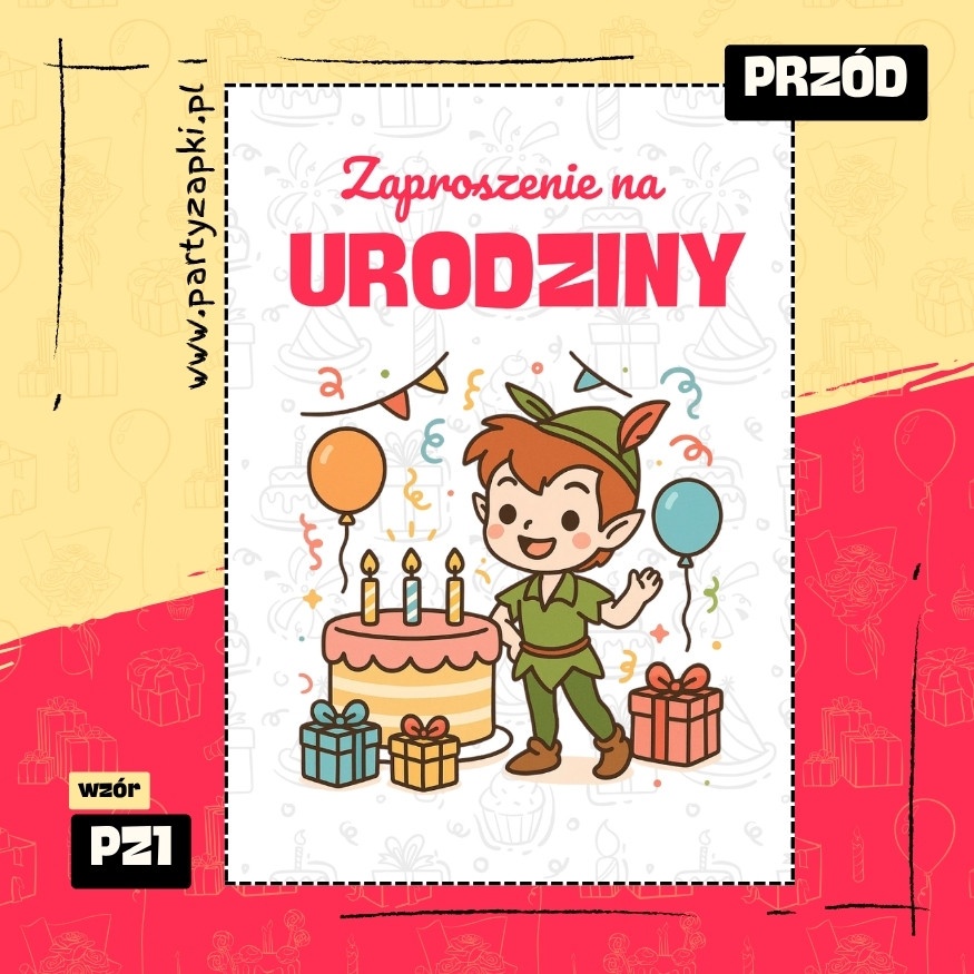 piotrus pan zaproszenie na urodziny 01 pz1 przod