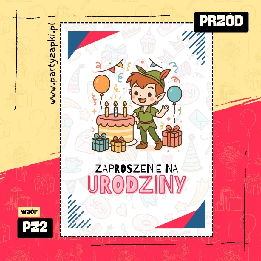 piotrus pan zaproszenie na urodziny 01 pz2 przod