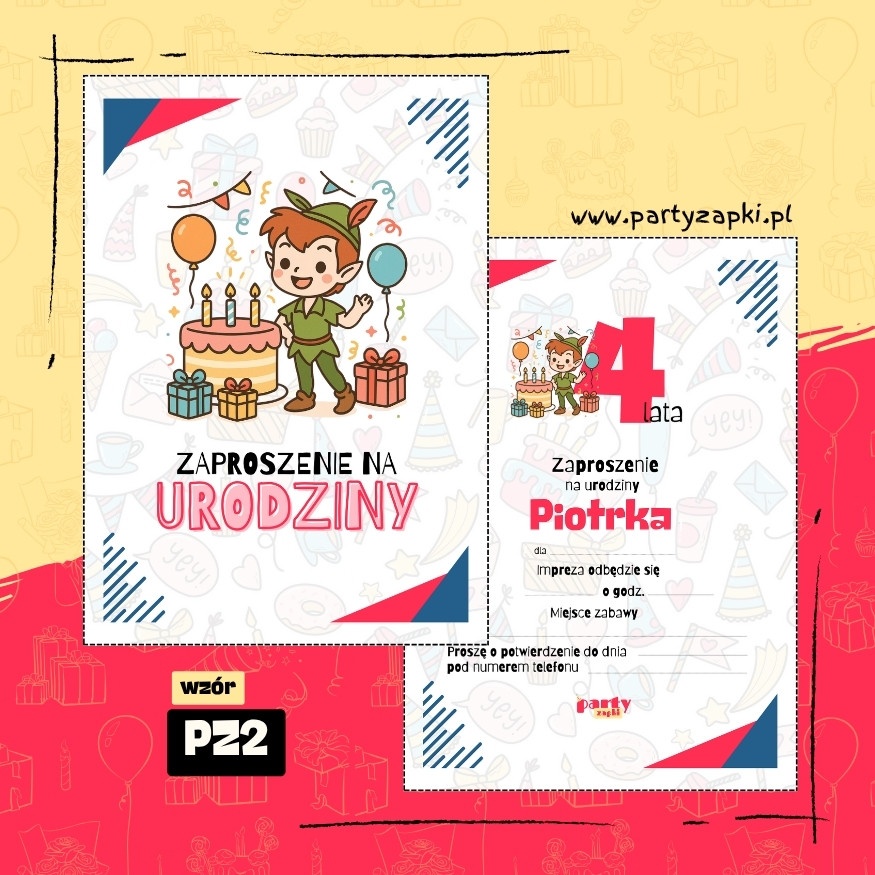 piotrus pan zaproszenie na urodziny 02 pz2